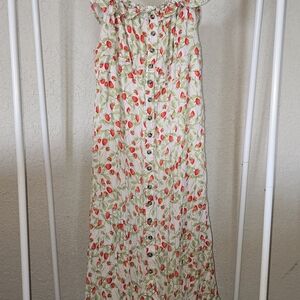 Free People Strawberry Button-Down Maxi Dress